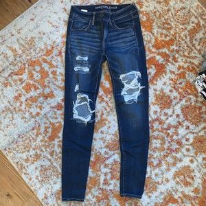 Dark Wash Ripped Skinny Jeans